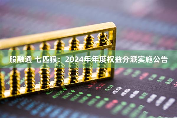 股融通 七匹狼：2024年年度权益分派实施公告