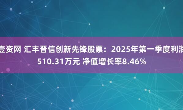 壹资网 汇丰晋信创新先锋股票：2025年第一季度利润510.31万元 净值增长率8.46%
