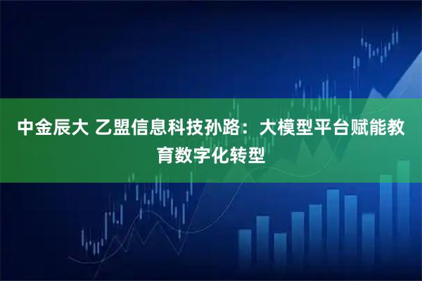 中金辰大 乙盟信息科技孙路：大模型平台赋能教育数字化转型
